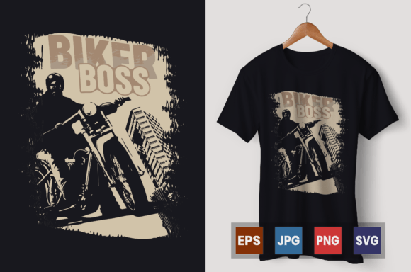 Biker Boss Motorcycle Vector Graphic: The Ultimate Design Asset