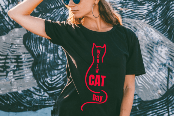 Celebrate Feline Charm: Unique Graphic Design for World Cat Day