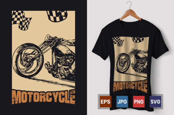 Motorcycle Graphic T-Shirt Design: A Premium Asset for Print-on-Demand