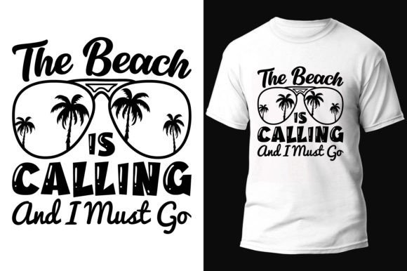 Summer SVG T-shirt Design: The Beach Is Calling Vector
