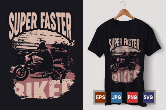 Super Faster Biker Vector Graphic: High-Octane Design for Print on Demand