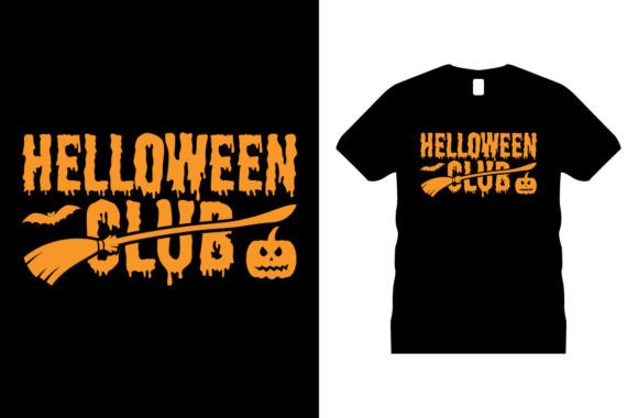 Unleash Spooky Style: Halloween Club Graphic T-shirt Design